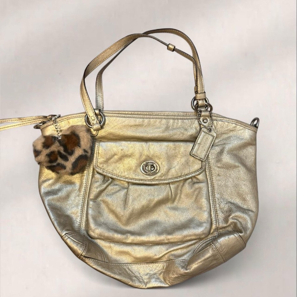 Coach Metallic Gold Shoulder Bag